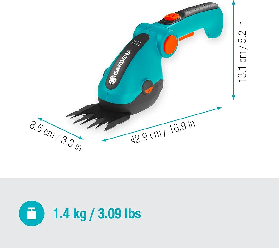 Gardena™ Cordless Hedge Trimmer & Grass Shears - Versatile Electric Garden Tool for Lawn Edges, Shrubs, and Bushes - 80 Min Runtime